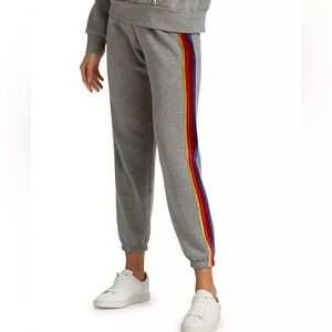 Aviator Nation Velvet Stripe Grey Sweatpants